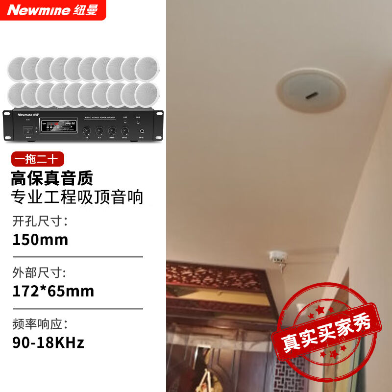 纽曼(Newmine)D160定压吸顶喇叭功放套装吊顶背景音乐公共广播音