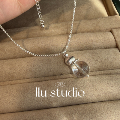 LLuStudio雾里摘星单颗白水晶银色吊坠气质简约挂坠项链