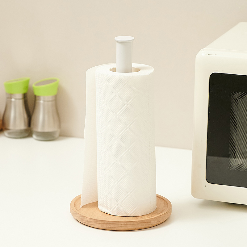 cmeo厨房纸巾架专用纸挂架懒人抹布架子卷筒卫生纸架免打孔原木风