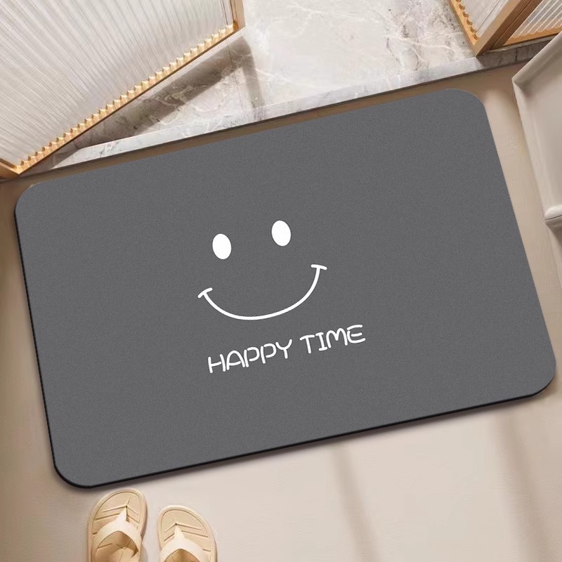 现代简约浴室门口耐脏防滑地垫家用卫生间吸水速干硅藻泥脚垫