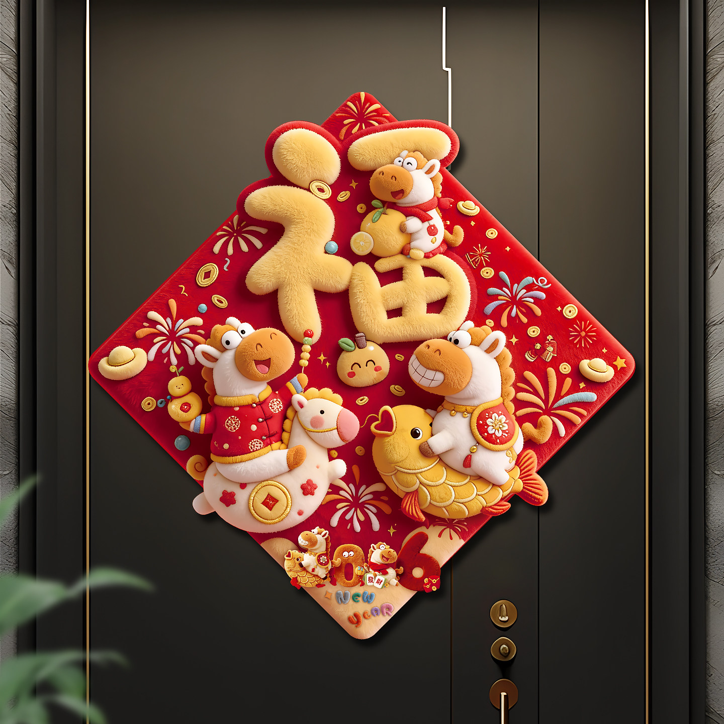 磁吸福字门贴2026年马年新款春节过年入户大门新年创意装饰品布置,节庆用品/礼品,福字/窗花/窗贴,淘宝优惠券,粉丝福利购,淘宝优惠卷