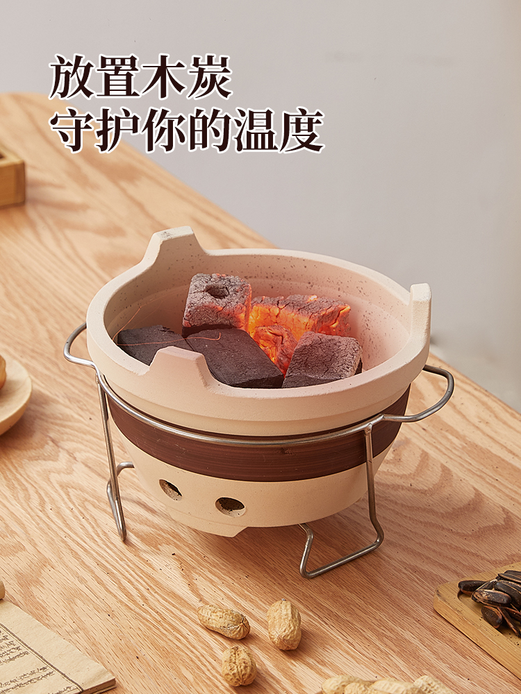 冬日围聚围炉煮茶碳火炉烤奶茶罐整套专用茶壶冬季可明火干烧陶罐