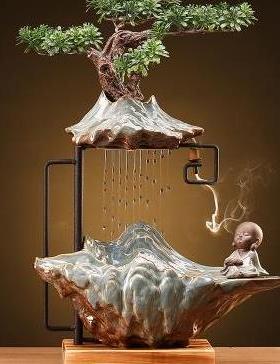 正品创意喷泉流水摆件加湿器风水招财客厅办公室桌面装饰乔迁开业