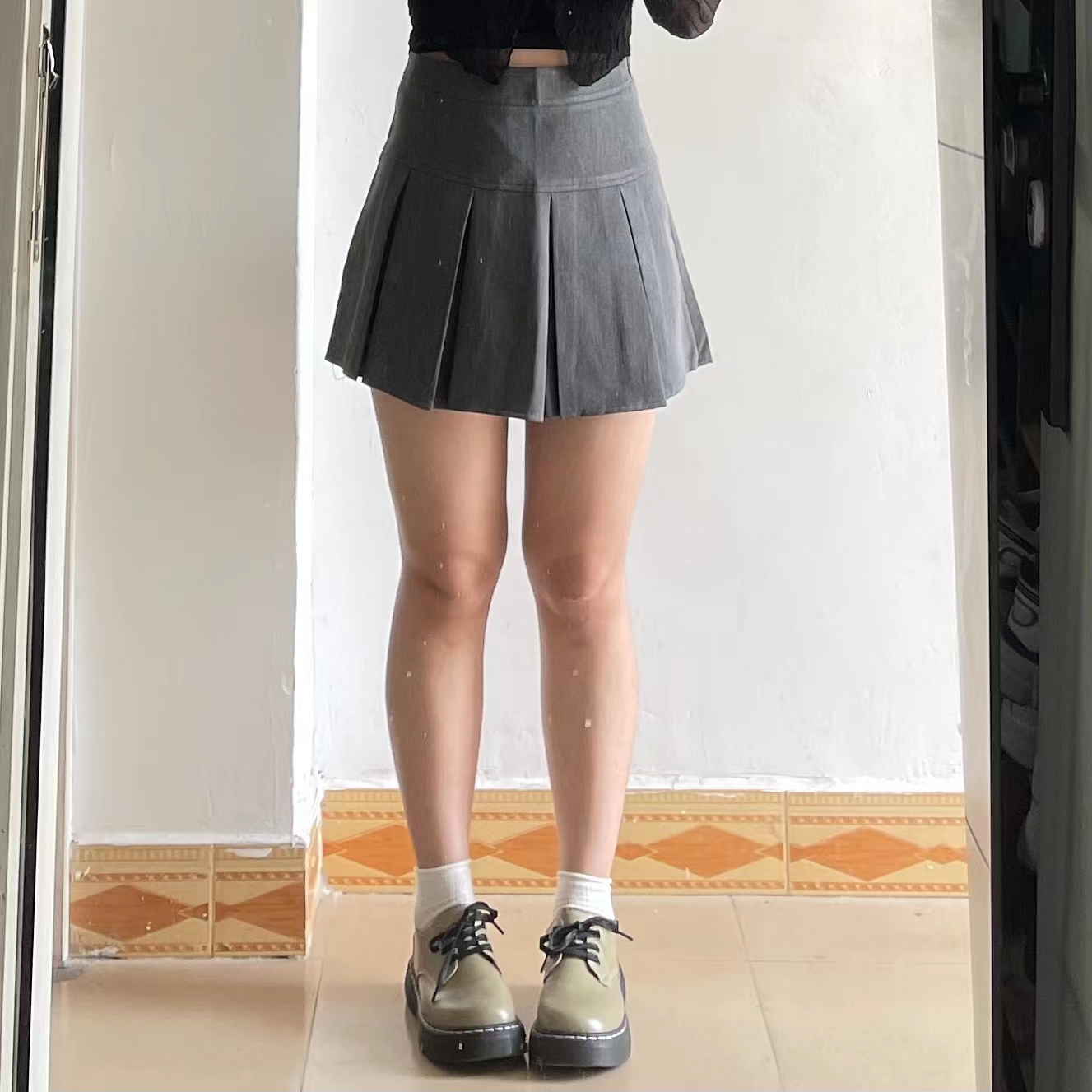 显瘦半身裙高腰a字裙子