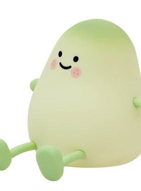 跨境小青芒硅胶灯定时伴睡氛围拍拍灯手机支架儿童礼品芒果小夜灯