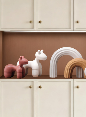 中古风摆件客厅轻奢高档酒柜电视柜斗柜餐边柜装饰品乔迁新居礼物