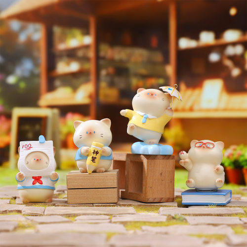 新款逃学小咪大作战盲盒可爱猫咪手办办公桌面摆件装饰品生日礼物