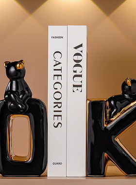 现代简约OK书挡摆件轻奢高档客厅酒柜电视柜餐边柜书柜书立装饰品