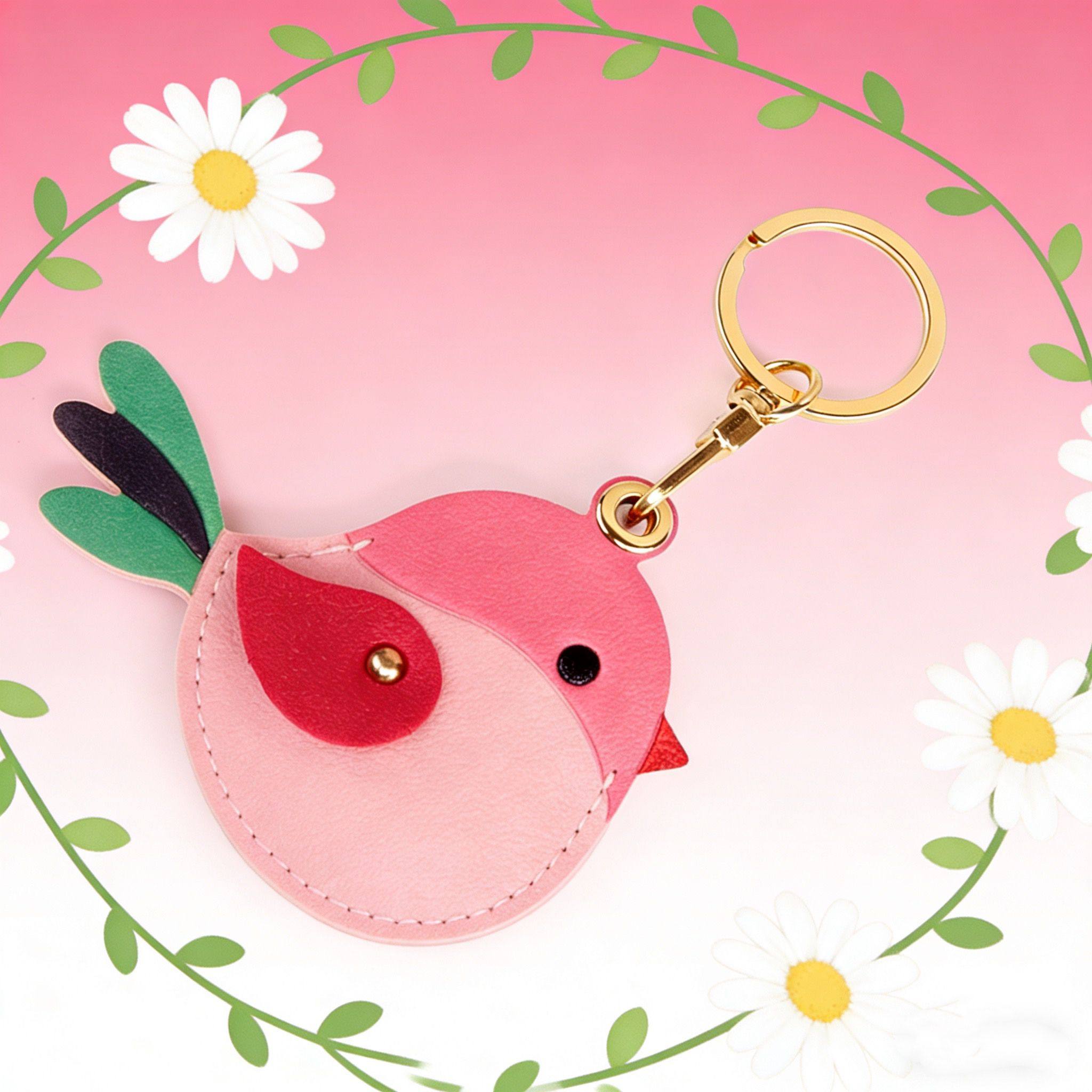 【防丢神器】粉色麻雀小鸟Airtag定位器保护套门禁卡防刮防摔挂件,3C数码配件,数码防丢器保护套,淘宝优惠券,粉丝福利购,淘宝优惠卷