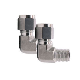 316L不锈钢卡套外丝弯头美制NPT研磨模锻90度气源接头终端连接