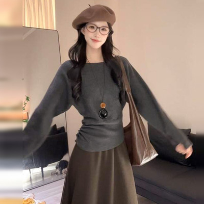 2025新款韩系灰色针织衫