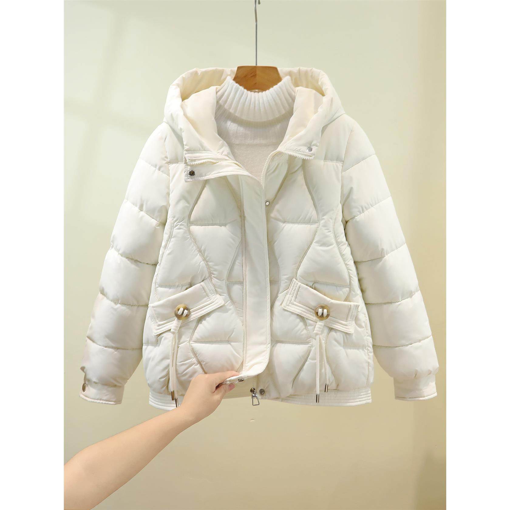 羽绒棉服女短款2025新款韩版冬季棉衣女小个子宽松连帽棉袄厚外套