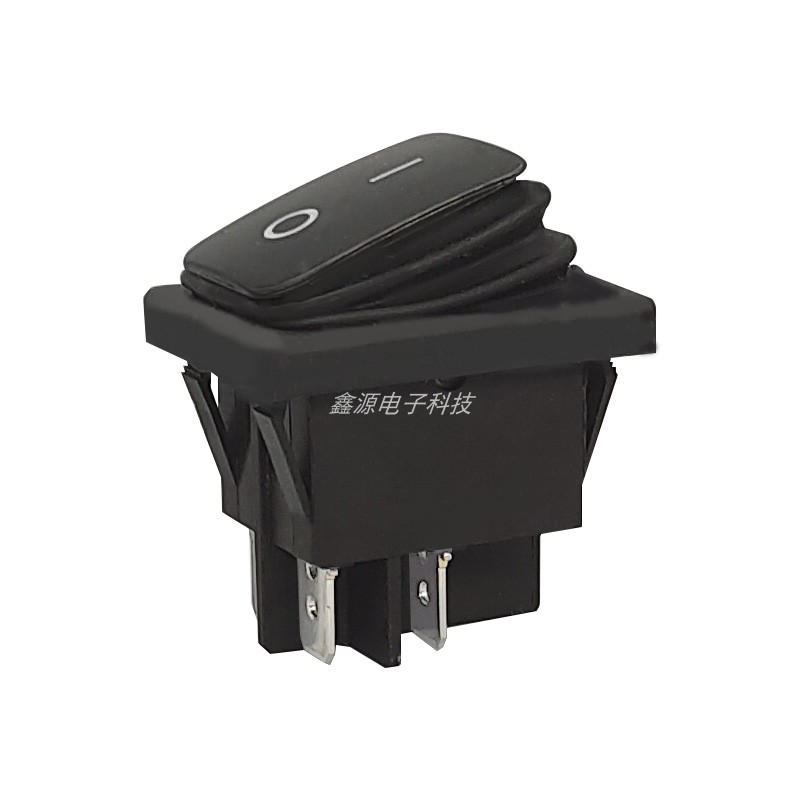 30A防水船型开关KCD4-201N4脚2档四脚带灯银点大电流翘板电源开关