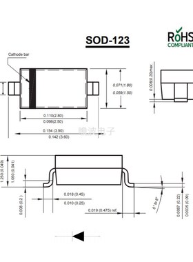 1N5819W SL B5819WS 5819WT SD103AWS SOD-123 323 523 S4 1206