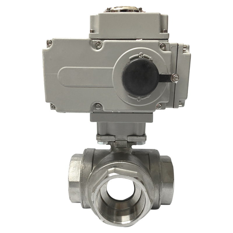 电动三通球阀 不锈钢丝扣电动三通球阀 DN15 20 25 32 40 50开关