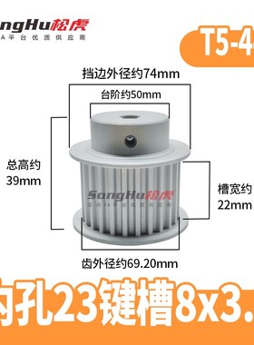EAP21-T5150-44-B-N-d12至32孔T5 44齿同步轮铝合金同步带轮齿轮