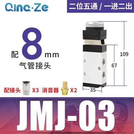 气缸JM小型JMJ气动机械阀MOV开关07手动06按钮01控制03 04 05 02
