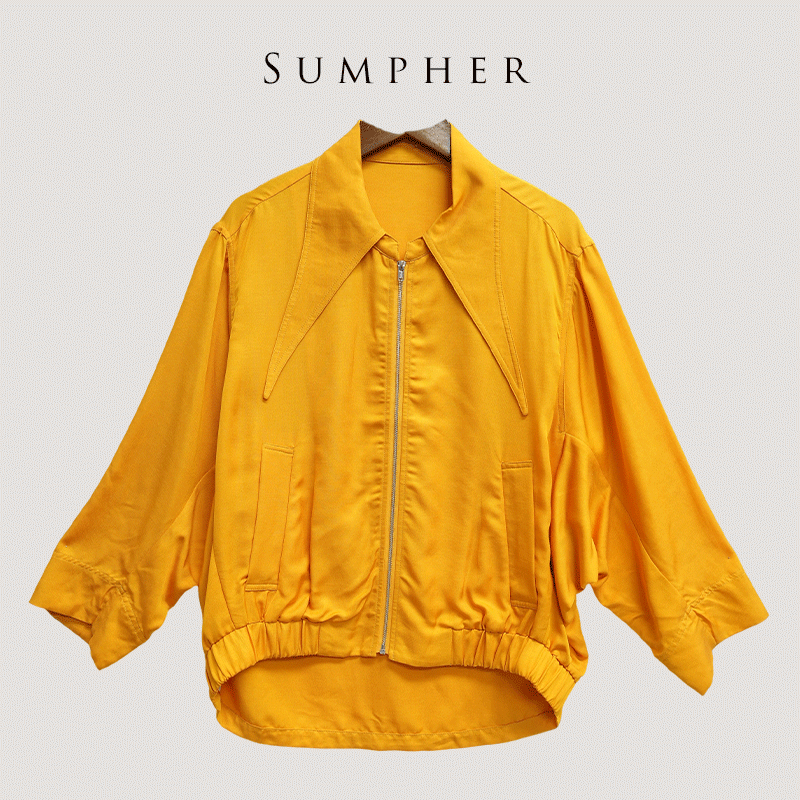 【广州杰哥Jack】Sumpher米家专柜时尚气质桔黄色上衣-12015