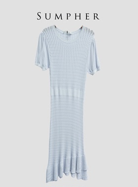 【广州杰哥Jack】Sumpher卓家专柜时尚高端气质紫色连衣裙-3310