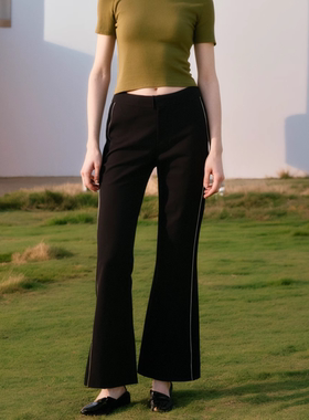 AM折扣女装高端洋气百搭气质女士黑色裤子-14090