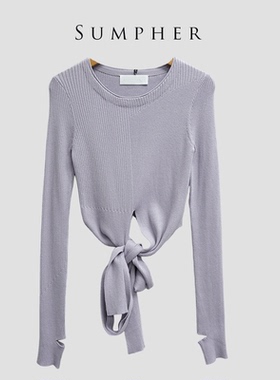 【广州杰哥Jack】Sumpher卓家专柜时尚高端气质紫色毛衣-4806