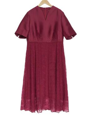 慕天姿精选品牌女装高端时尚气质百搭红色连衣裙慕天姿A1-12952