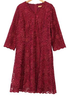 【睐牌】A1折扣女装新款洋气通勤百搭酒红女连衣裙-16395