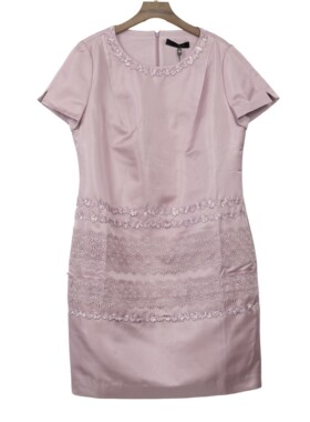 睐牌精选品牌女装高端休闲时尚气质百搭女浅紫色连衣裙睐A2-16765