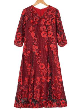 【六礼】精选品牌女装高端时尚气质百搭红色连衣裙A1-17101