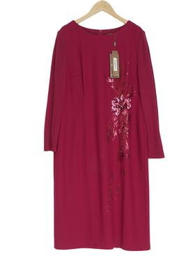 慕天姿精选品牌女装高端时尚气质百搭酒红连衣裙慕天姿A4-17822