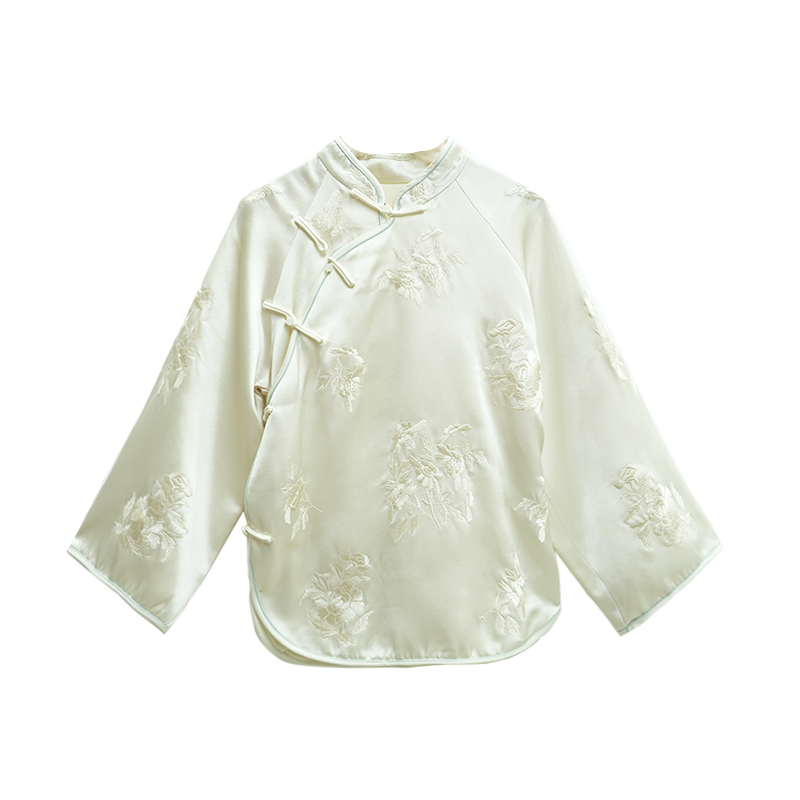 【莹莹高定】新品国风高定款新中式高端时尚米白色外套-23186