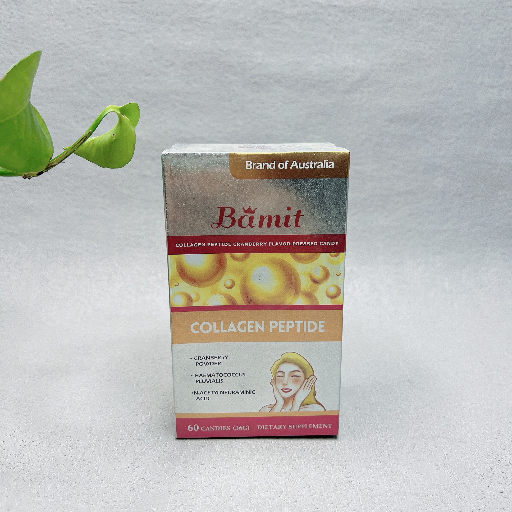 临期 澳大利亚进口胶原蛋白肽蔓越莓味压片糖果36g(60粒)
