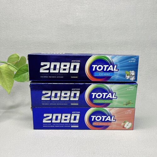特价韩国进口2080经典牙膏120g苹果橙薄荷香清新口气深层清洁口腔