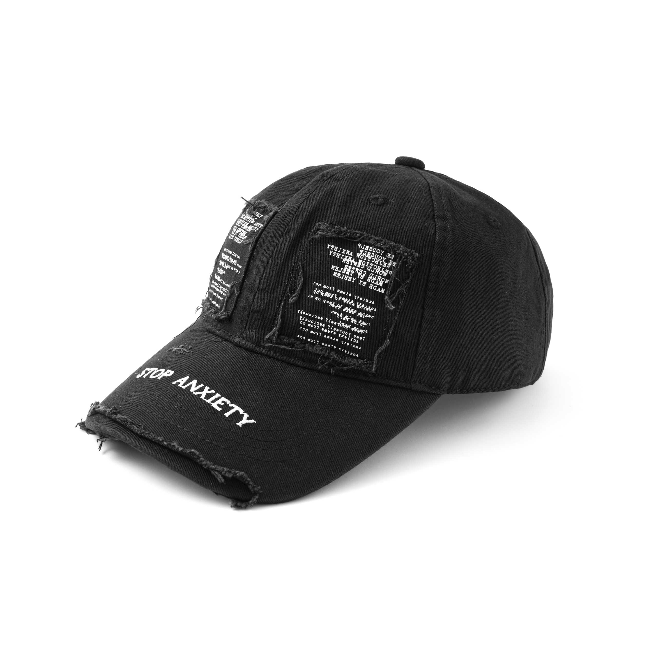 FARSTA 原创设计停止内耗标语做旧破坏贴布刺绣标语水洗鸭舌帽