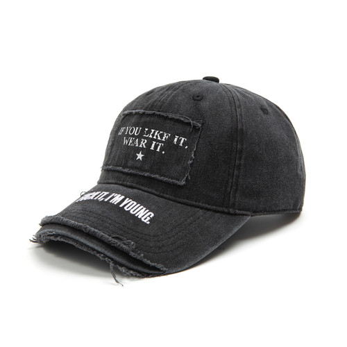 FARSTA 25ss水洗灰做旧刺绣图案贴布2.0标语百搭鸭舌帽