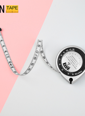 Wintape多功能水滴型银色BMI健康卷尺量腰围量臀围健身指数三围尺