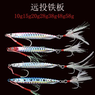 新款长款铁板泥鳅铁板路亚远投铅鱼快刀假饵血槽钩鱼饵路亚铁板