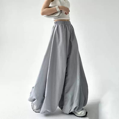 吾术 复古日系灯笼裤女小个子新款夏季薄款大码宽松阔腿裤防走光