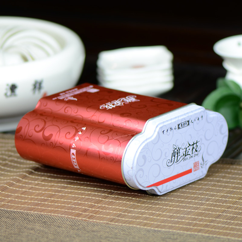七彩云滇红茶散茶醉金枝150g特级大叶种芽茶浓香型功夫红茶铁罐装