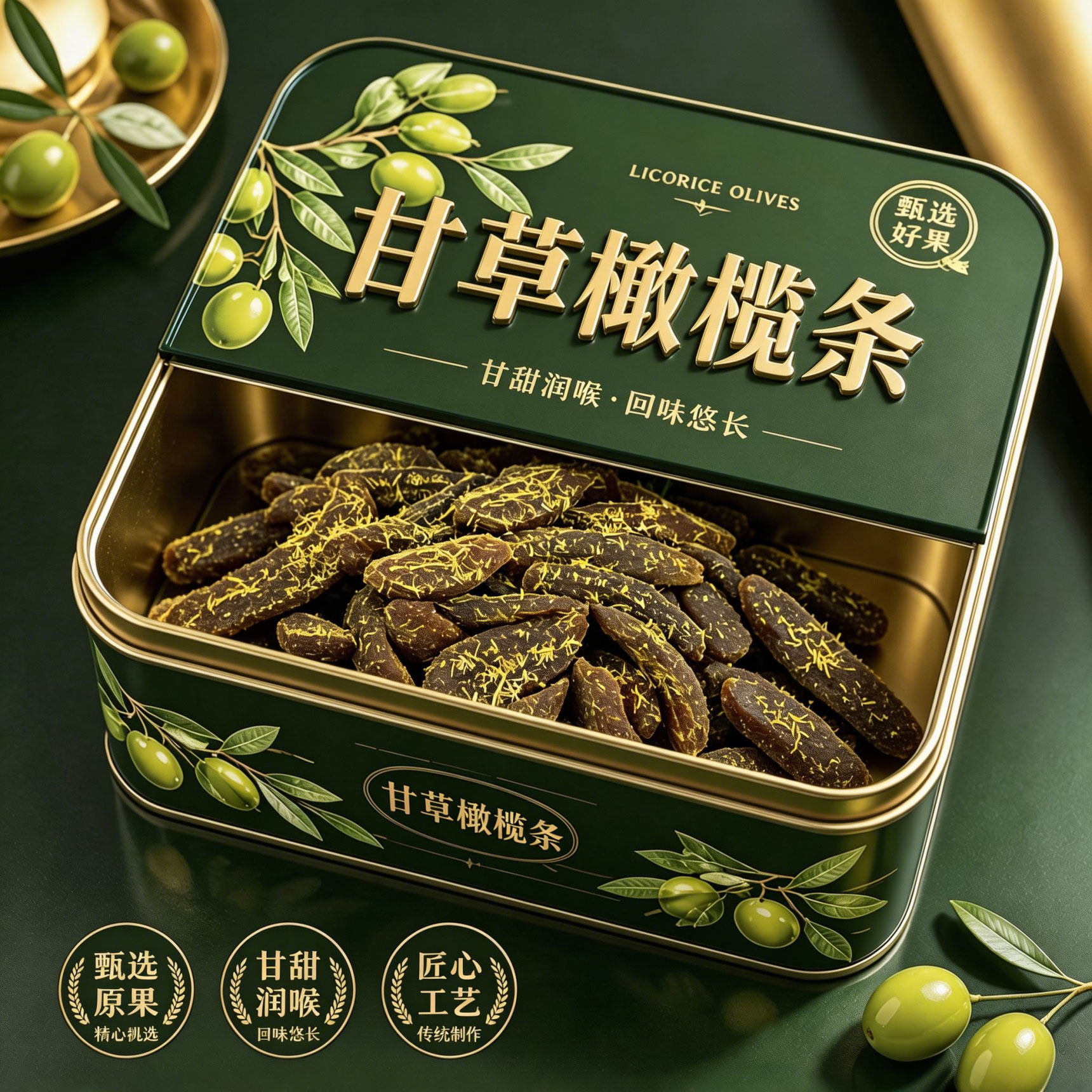 潮汕九制无核0糖0添加甘草橄榄条图片