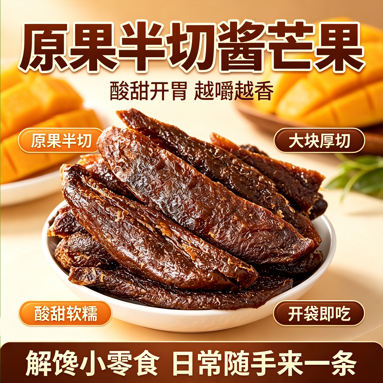 正宗酱芒果独立小包装官方旗舰店九制芒果干果脯酱香将芒果零食