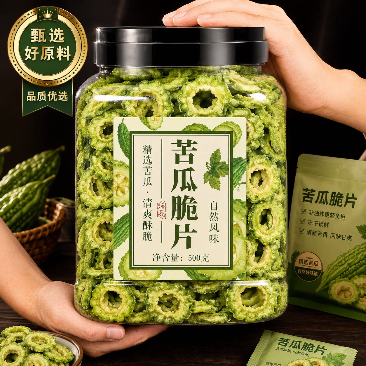 无糖苦瓜脆片即食无添加官方旗舰店果蔬脆脱水蔬菜干健康营养食品