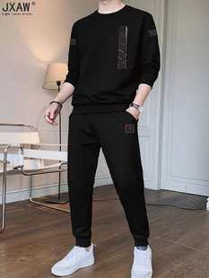 潮流时尚运动套装男2025年秋冬新款百搭款男装运动休闲男士两件套