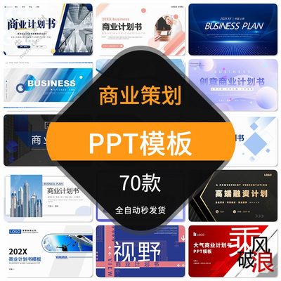 商业计划书PPT模板简约商务策划高端创业融资案例项目动态展示