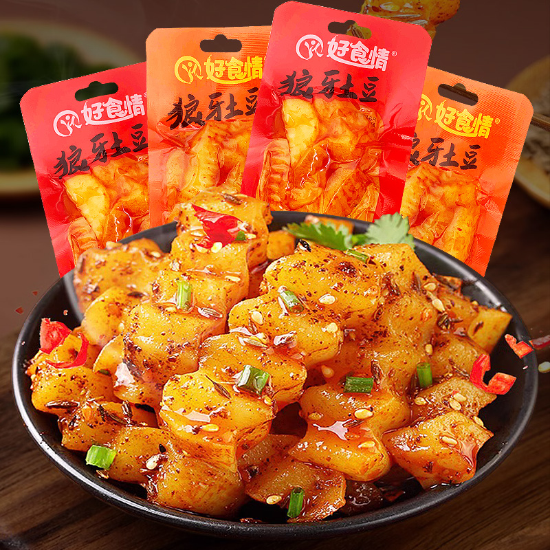 烧烤味狼牙土豆开袋即食麻辣味解馋小零食小吃素食独立小包装批发