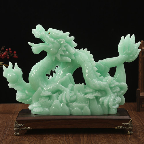玉石青龙摆件办公室摆设生肖龙
