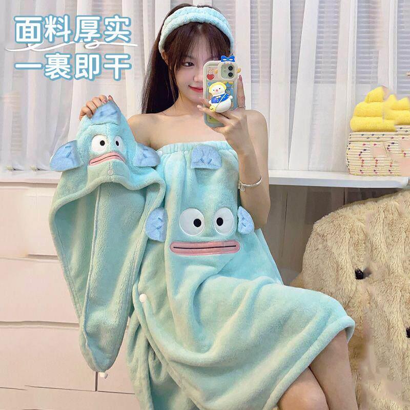 日本干发帽女强力吸水速干发巾新款擦头发毛巾浴帽女孩可爱浴巾裙