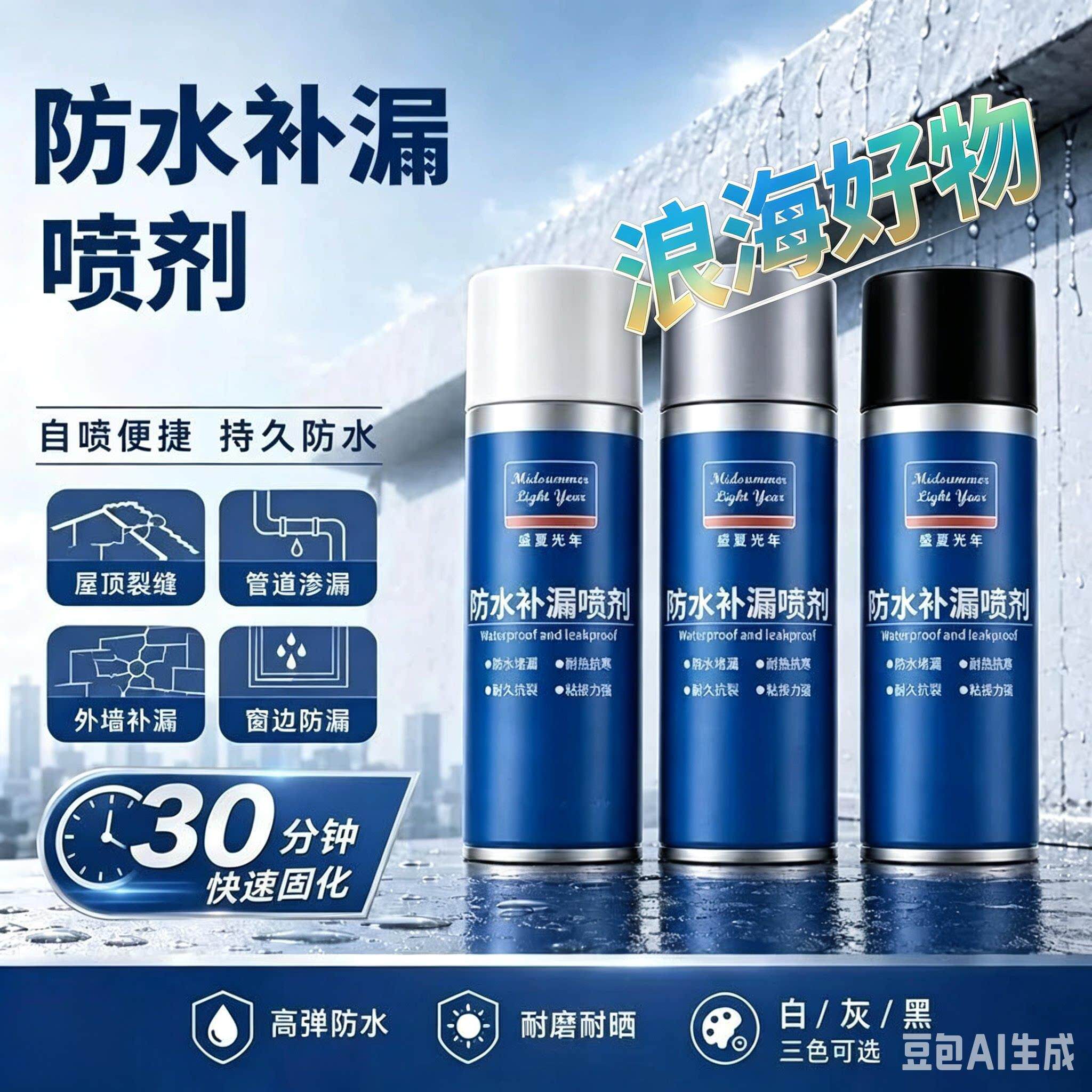 【拍一发四】王屋顶防补漏喷雾材料堵顶609漏聚氨酯水外墙楼房漏H