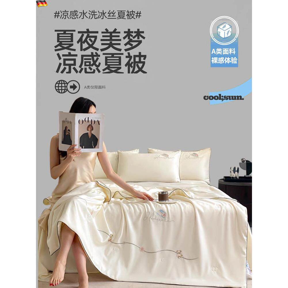 德国冰丝夏季清凉被四件套夏季被空调被2025新款春秋被棉芯双层机
