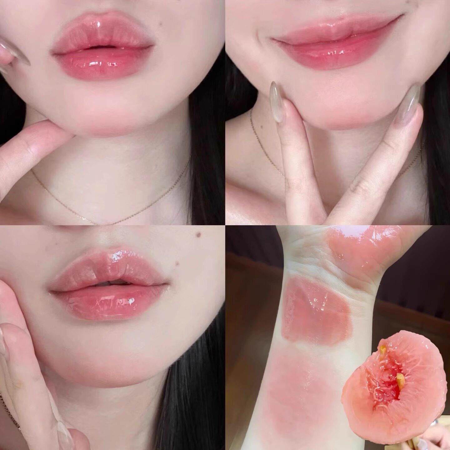 甜妹舒适区!韩女清透伪素颜水光感唇釉滋润口红不易沾杯显白唇蜜